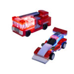 Laser Pegs Microsparks – Vehicle 2 Pack – Red Formula Car/Ladder Truck (6 Packs)