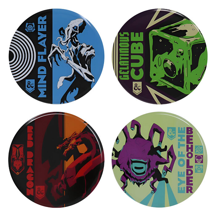 Dungeons & Dragons – Monsters Set of 4 Metal Coasters