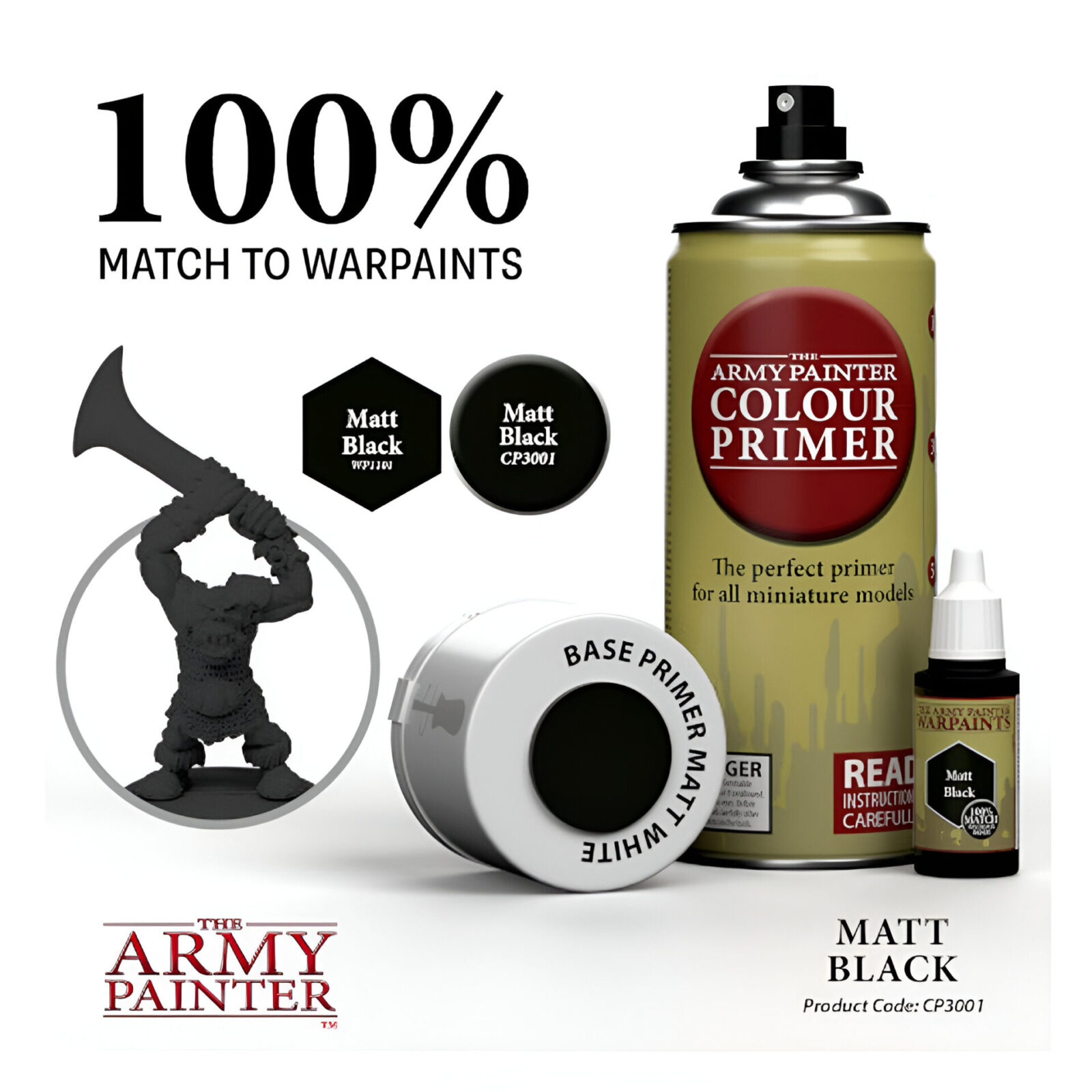 The Army Painter – Base Primer – Matt Black (6 Packs)