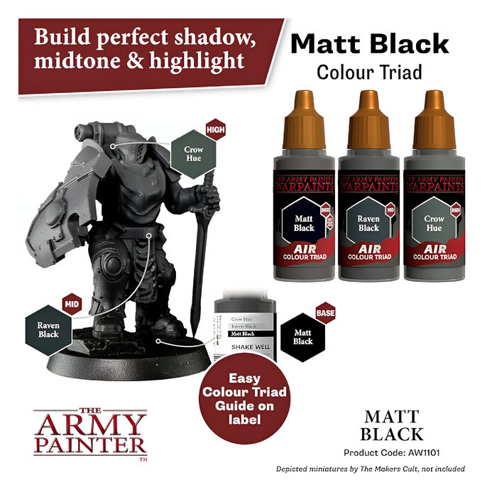 The Army Painter – Warpaints Air – Matt Black (6 Packs)