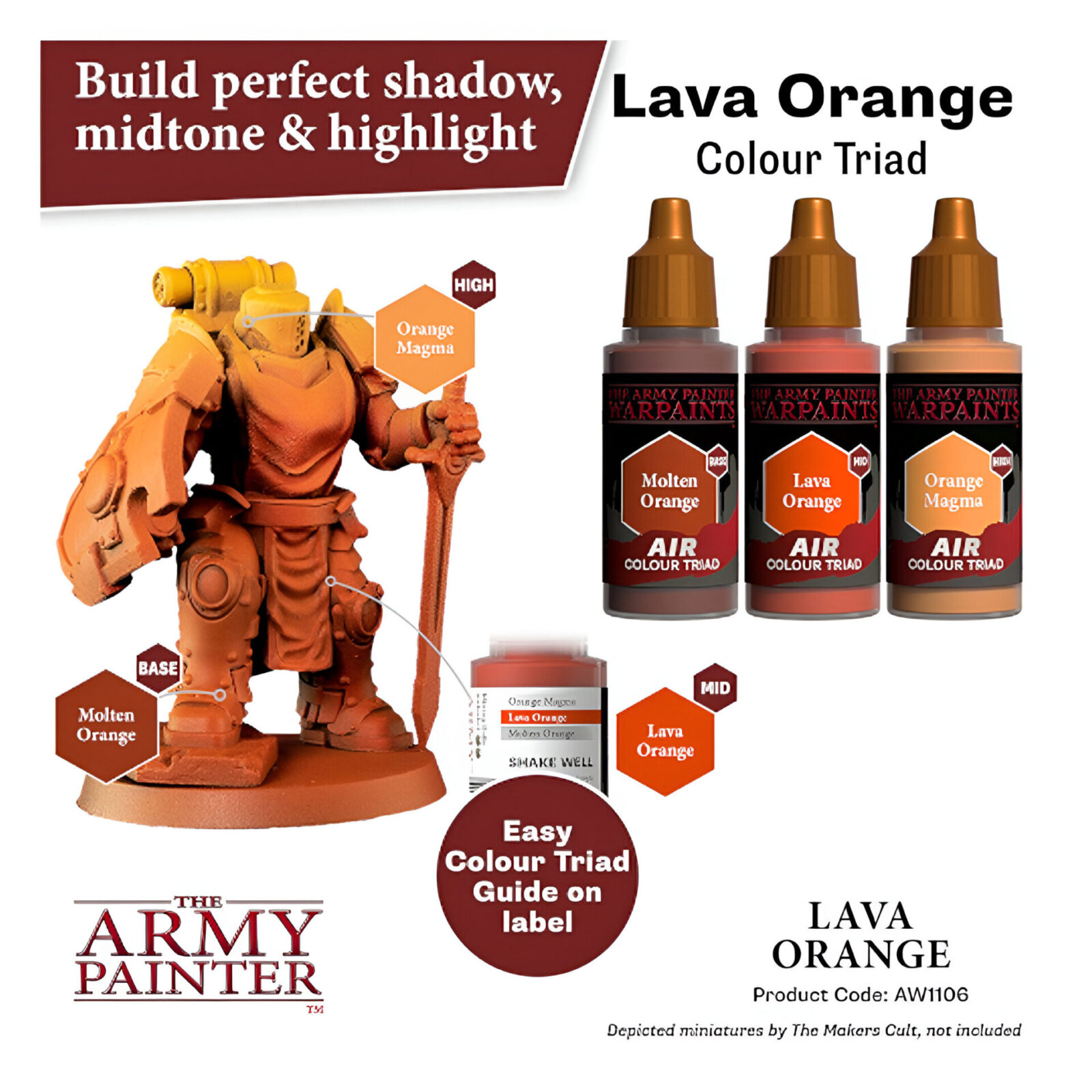 The Army Painter – Warpaints Air – Lava Orange (6 Packs)