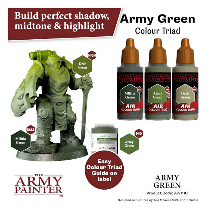 The Army Painter – Warpaints Air – Army Green (6 Packs)