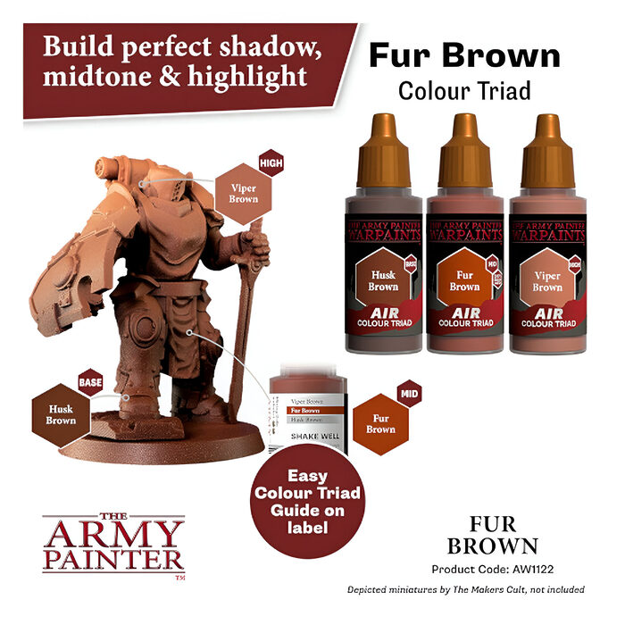 The Army Painter – Warpaints Air – Fur Brown (6 Packs)