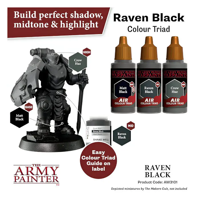 The Army Painter – Warpaints Air – Raven Black (6 Packs) 4