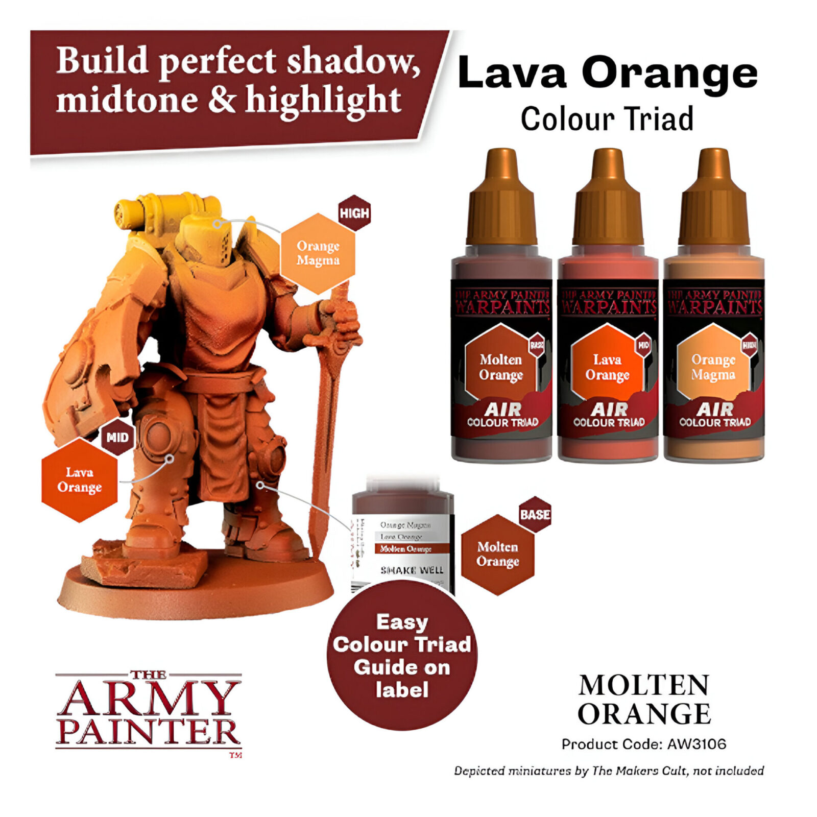 The Army Painter – Warpaints Air – Molten Orange (6 Packs)