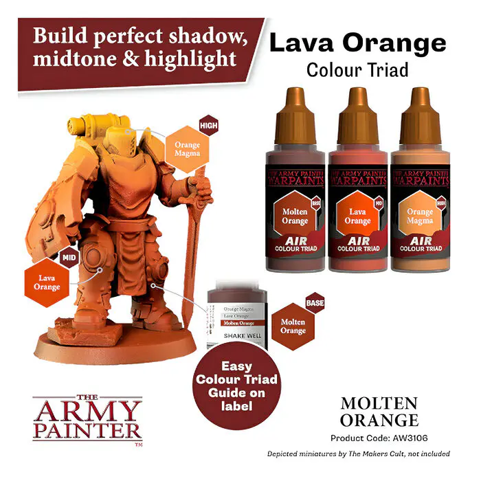 The Army Painter – Warpaints Air – Molten Orange (6 Packs) 4