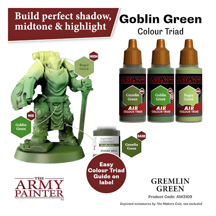 The Army Painter – Warpaints Air – Gremlin Green (6 Packs)