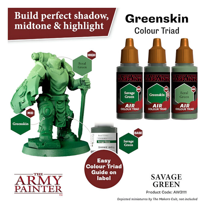 The Army Painter – Warpaints Air – Savage Green (6 Packs)