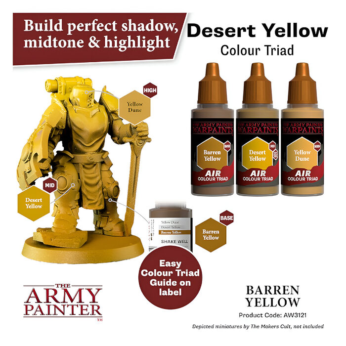 The Army Painter – Warpaints Air – Barren Yellow (6 Packs)