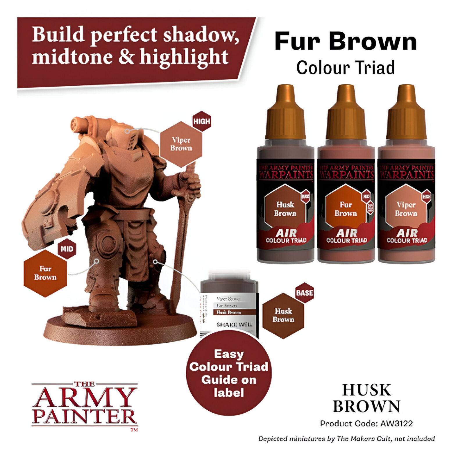 The Army Painter – Warpaints Air – Husk Brown (6 Packs)