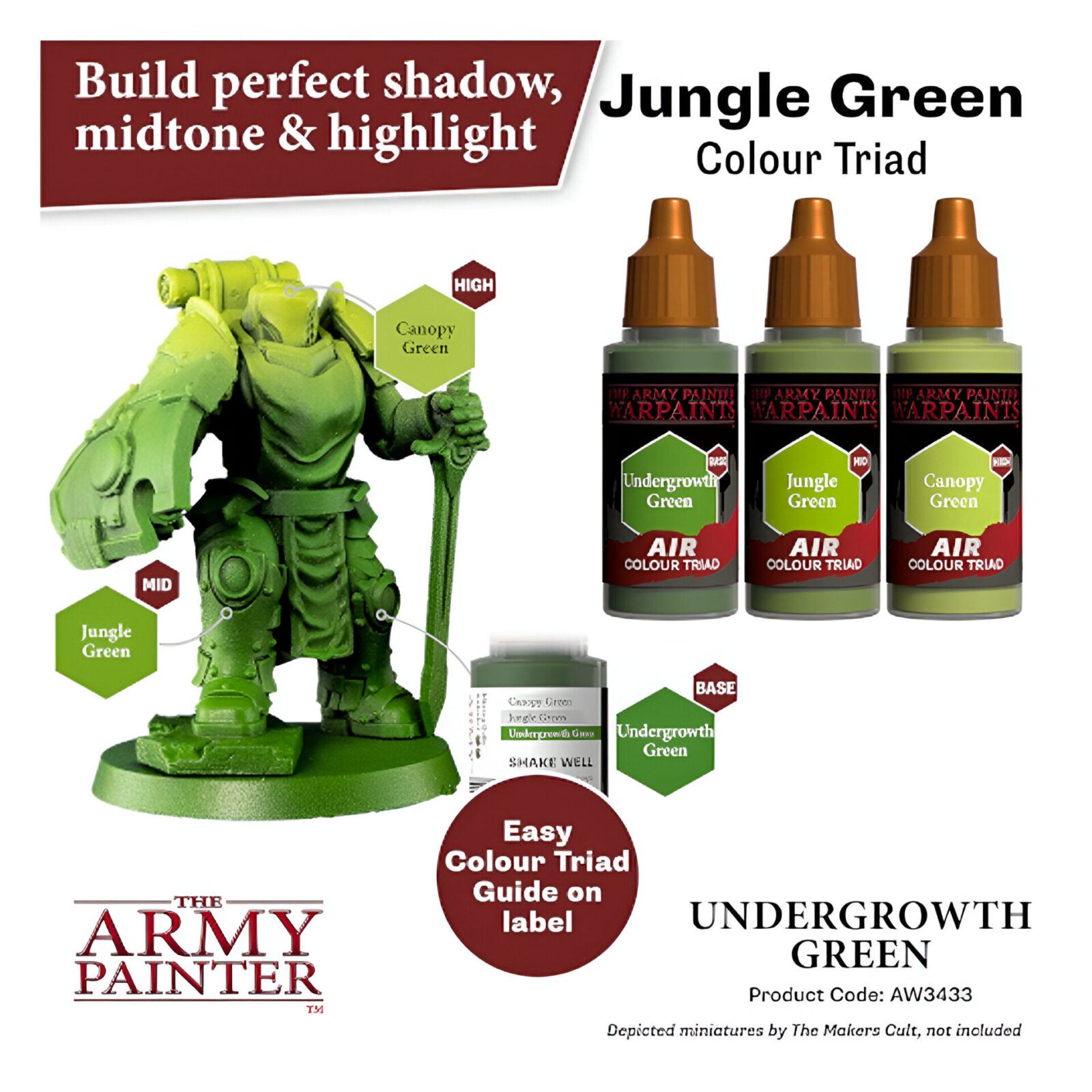 The Army Painter – Warpaints Air – Undergrowth Green (6 Packs)