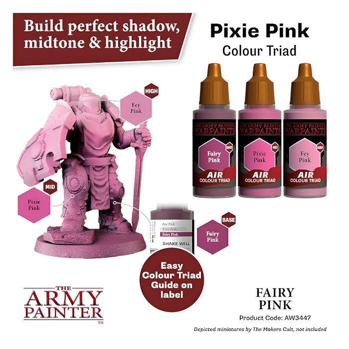 The Army Painter – Warpaints Air – Fairy Pink (6 Packs)