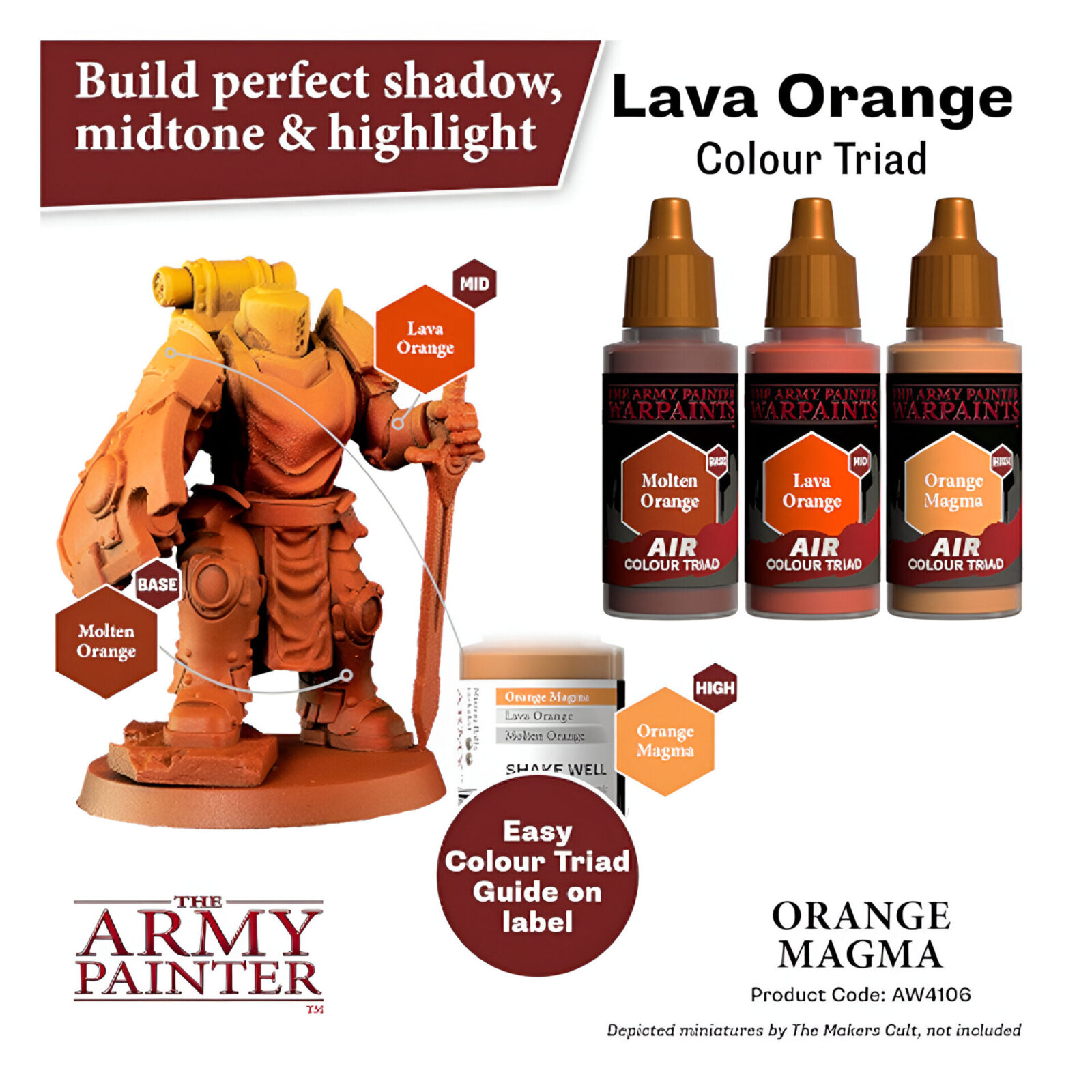 The Army Painter – Warpaints Air – Orange Magma (6 Packs)