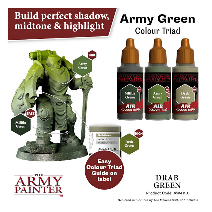 The Army Painter – Warpaints Air – Drab Green (6 Packs)