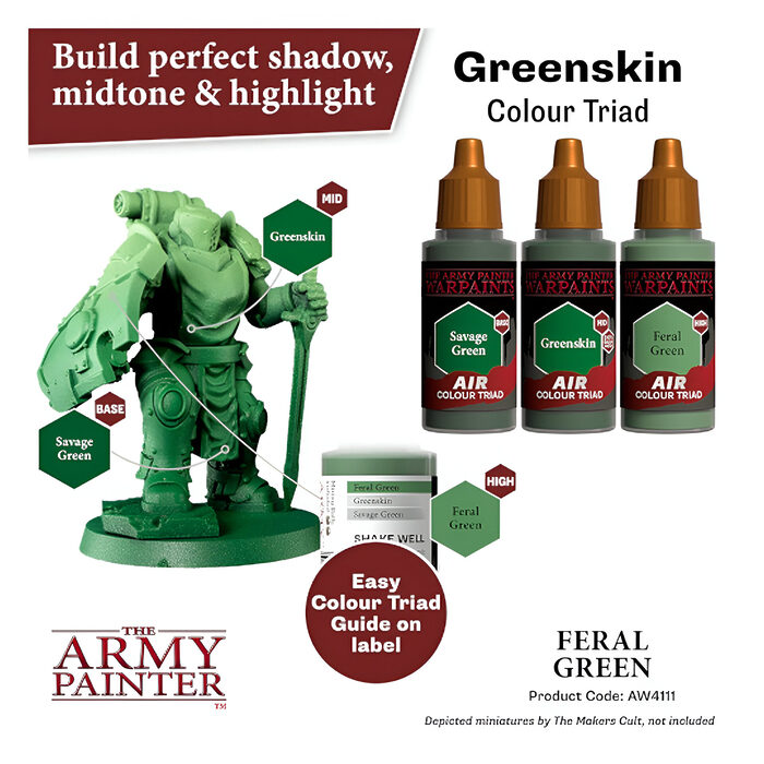 The Army Painter – Warpaints Air – Feral Green (6 Packs)