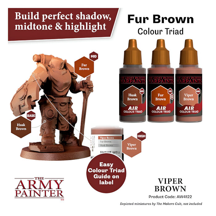 The Army Painter – Warpaints Air – Viper Brown (6 Packs)