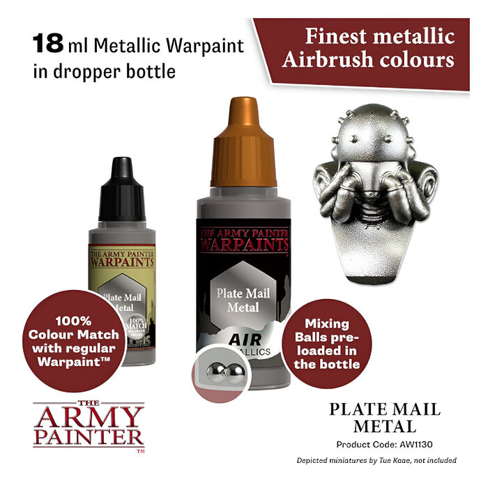 The Army Painter – Warpaints Air Metallics – Plate Mail Metal (6 Packs)