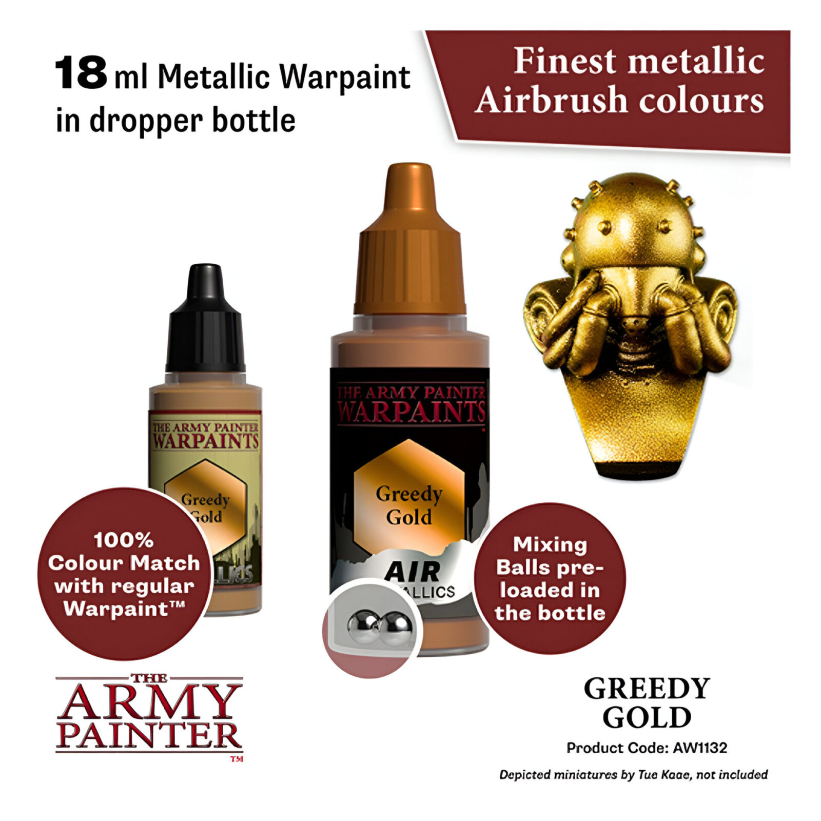 The Army Painter – Warpaints Air Metallics – Greedy Gold (6 Packs)