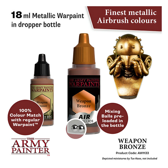 The Army Painter – Warpaints Air Metallics – Weapon Bronze (6 Packs)