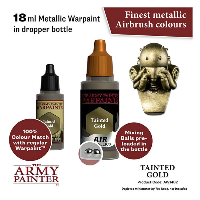 The Army Painter – Warpaints Air Metallics – Tainted Gold (6 Packs)