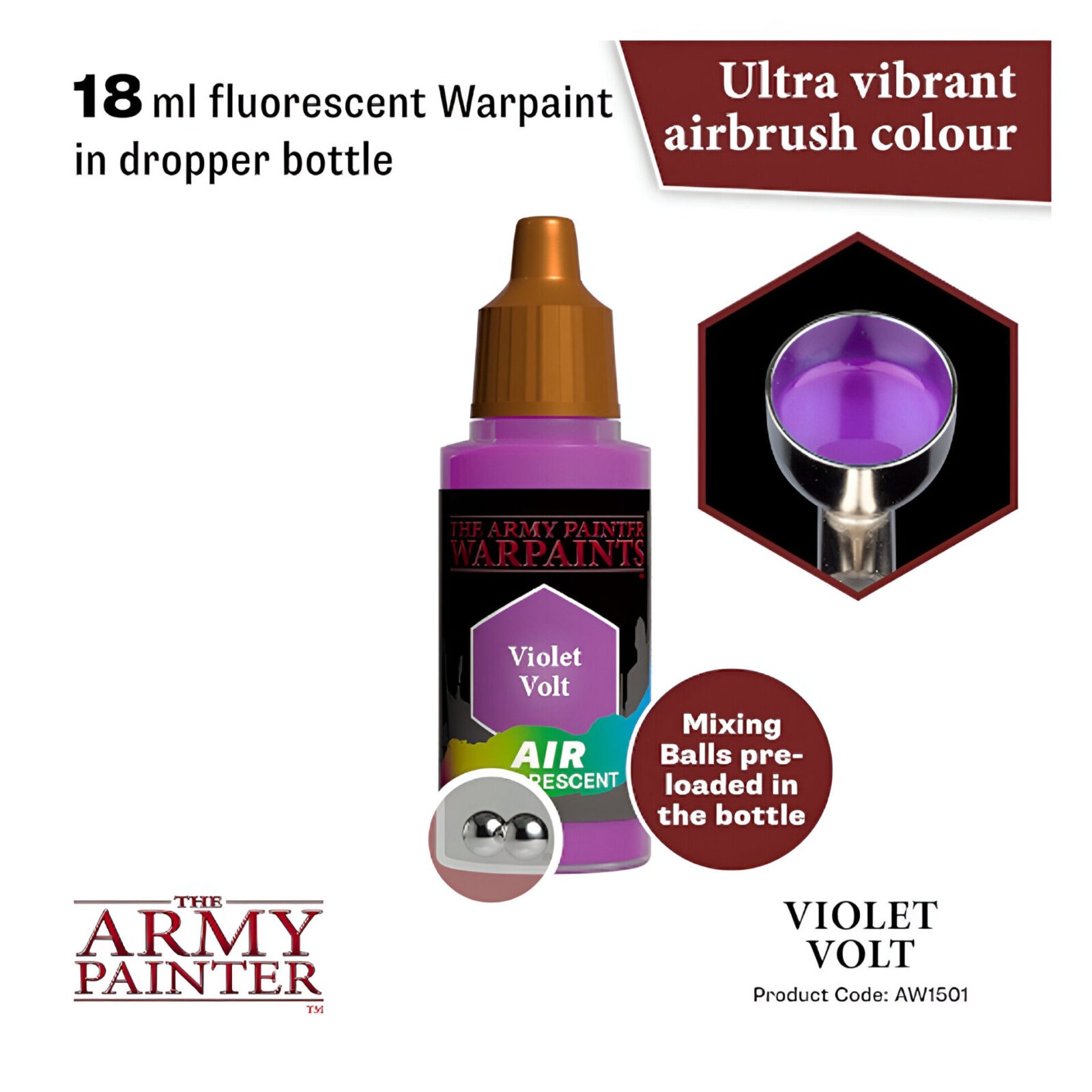 The Army Painter – Warpaints Air Fluorescent – Violet Volt (6 Packs)