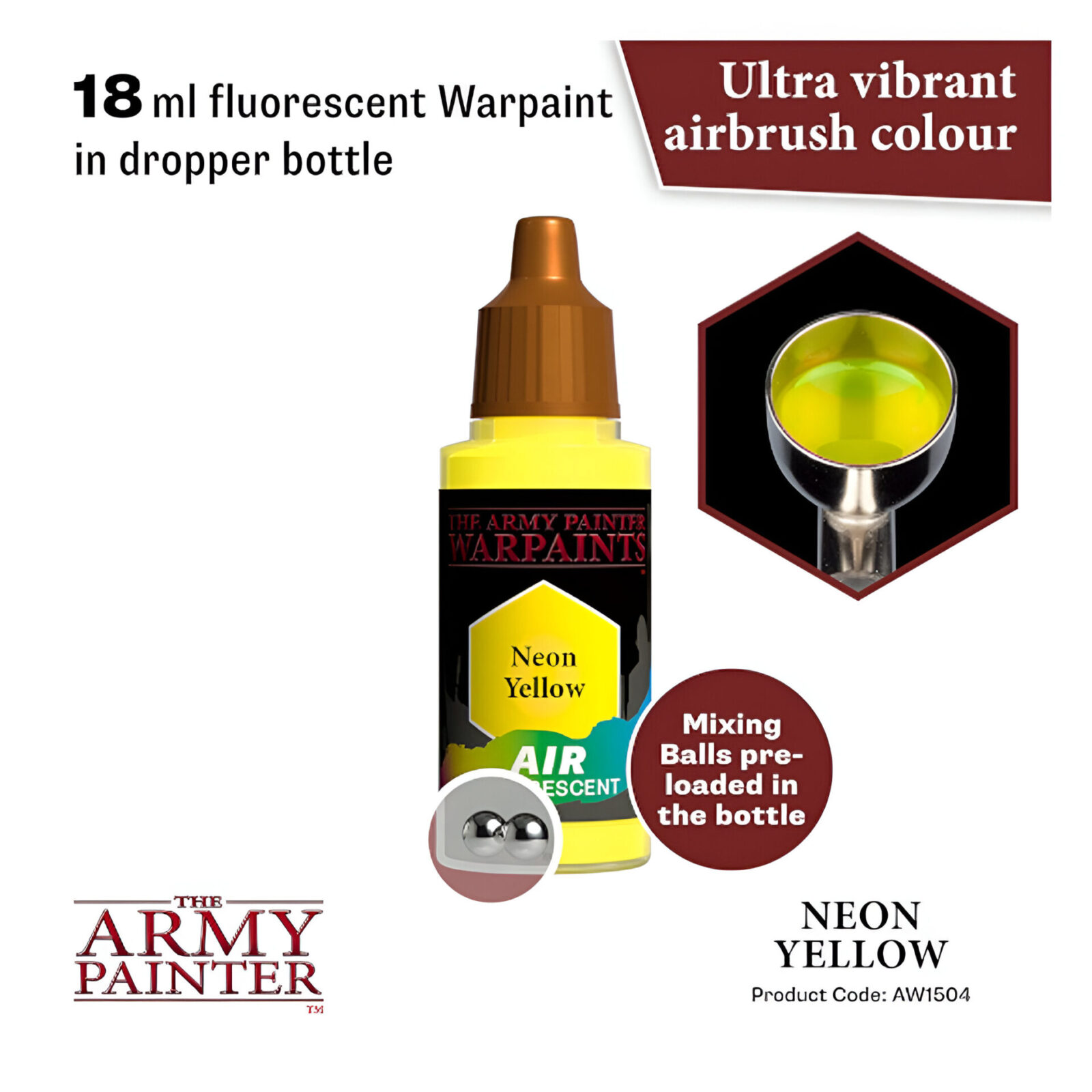 The Army Painter – Warpaints Air Fluorescent – Neon Yellow (6 Packs)