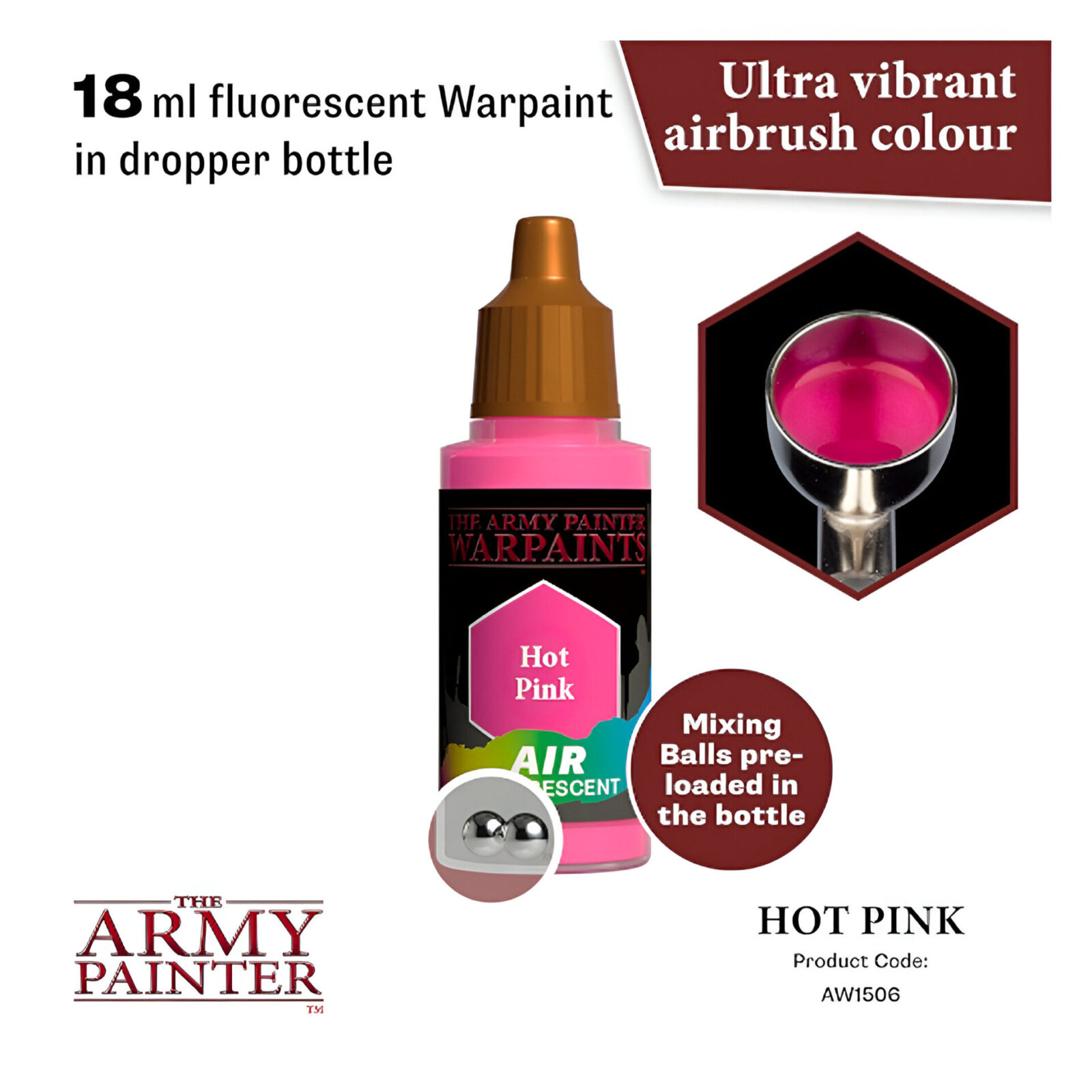 The Army Painter – Warpaints Air Fluorescent – Hot Pink (6 Packs)