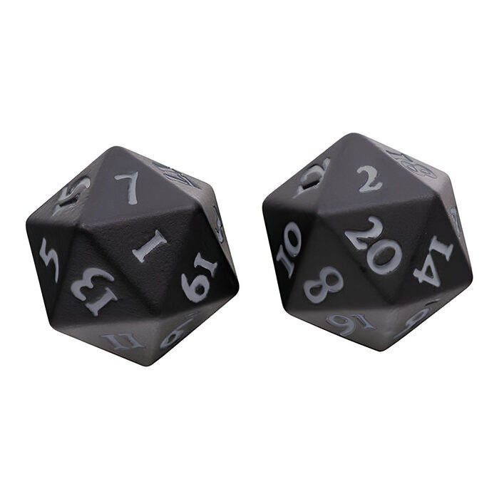 Ultra Pro – Vivid Heavy Metal D20 Dice Set 2 Pack – Black