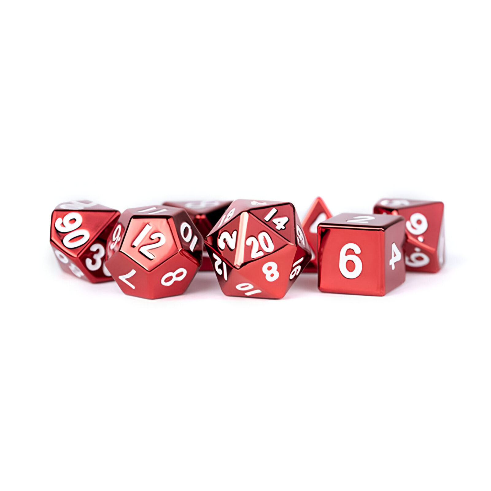 Fanroll – 16mm Metal Polyhedral Dice Set: Red