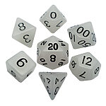 Fanroll – 16mm Acrylic Polyhedral Dice Set: Glow Clear