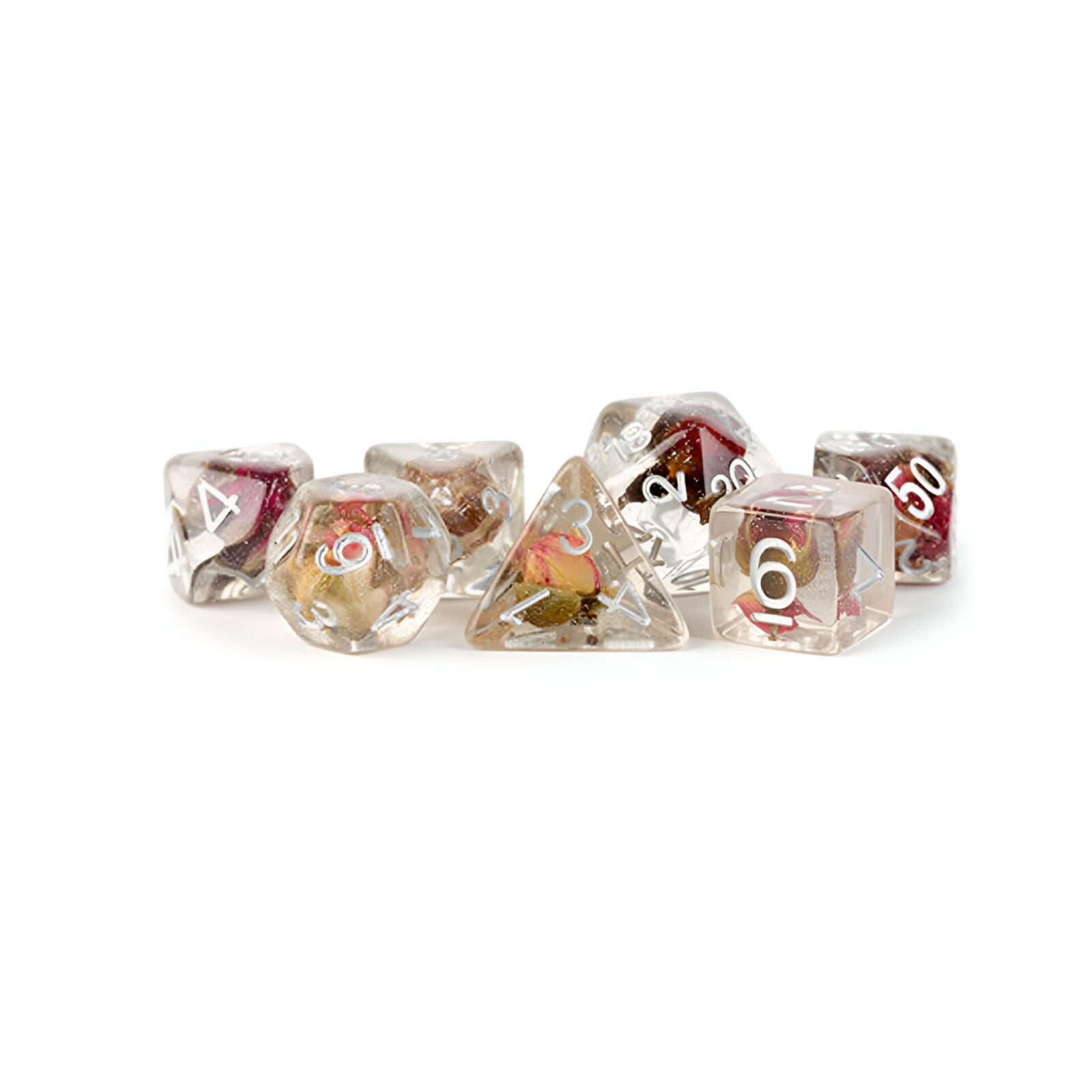 Fanroll – 16mm Resin Poly Dice Set: Rose Dice