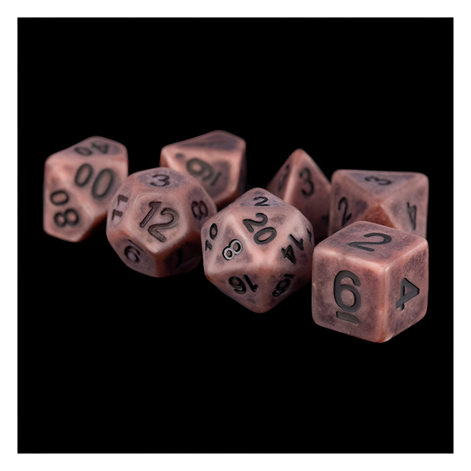 Fanroll – 16mm Resin Polyhedral Dice Set: Ancient Copper