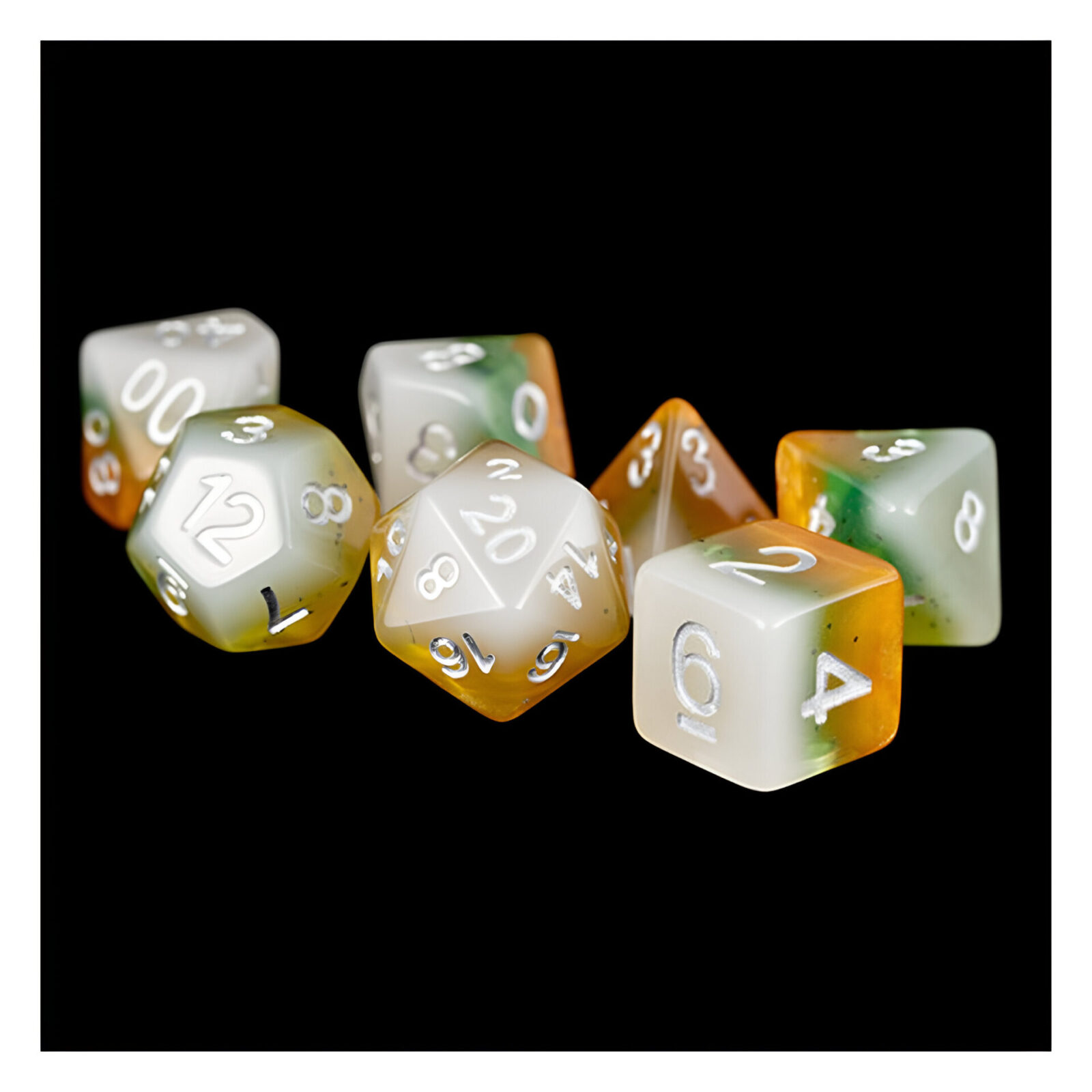 Fanroll – 16mm Resin Polyhedral Dice Set: Kiwi