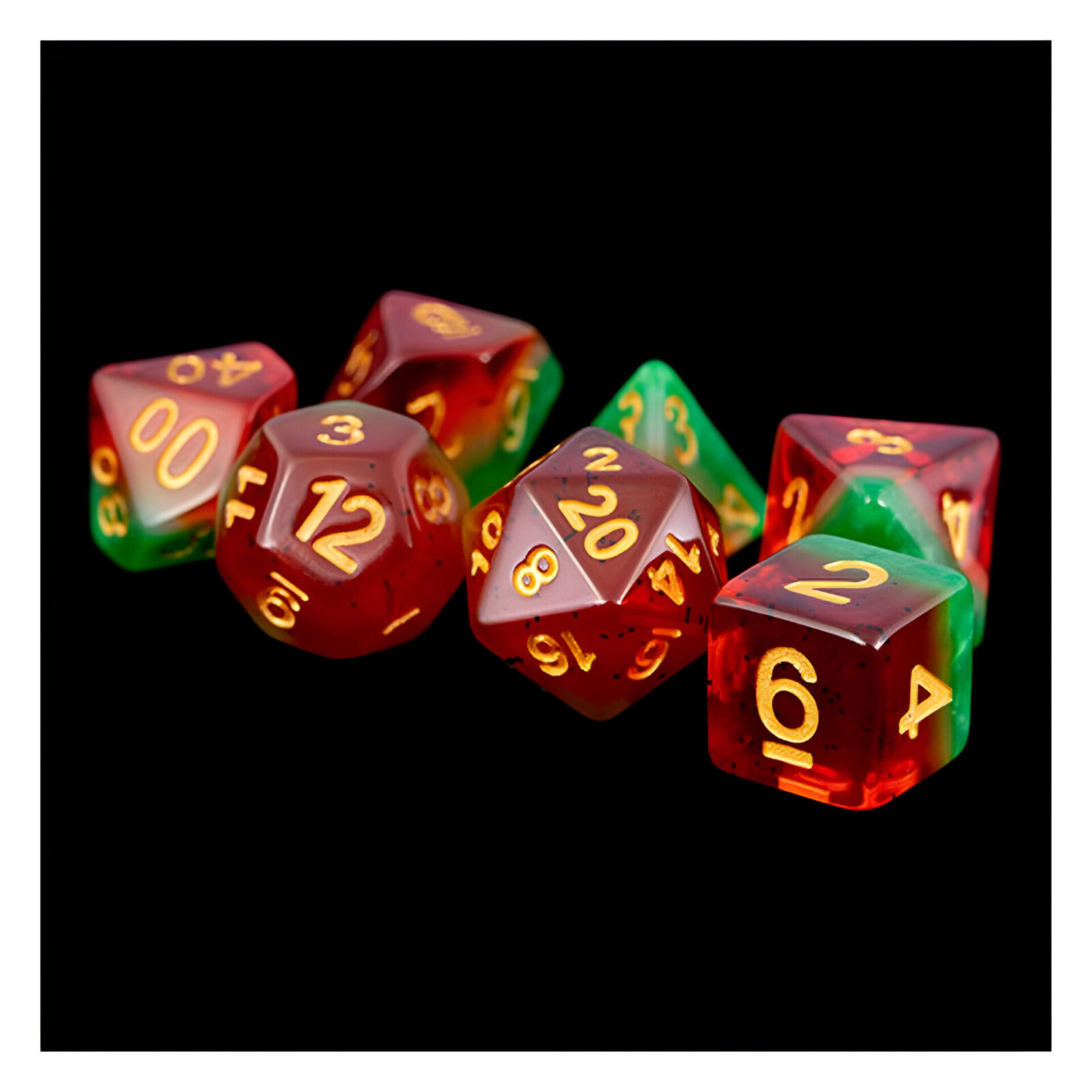 Fanroll – 16mm Resin Polyhedral Dice Set: Watermelon