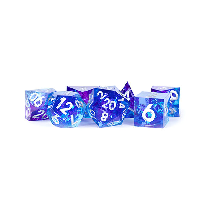 Fanroll – Handcrafted Sharp Edge Resin Dice Set: Oceanic Flare