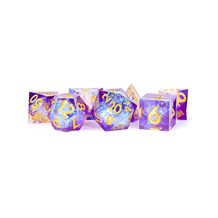 Fanroll – Handcrafted Sharp Edge Resin Dice Set: Royal Geode 4