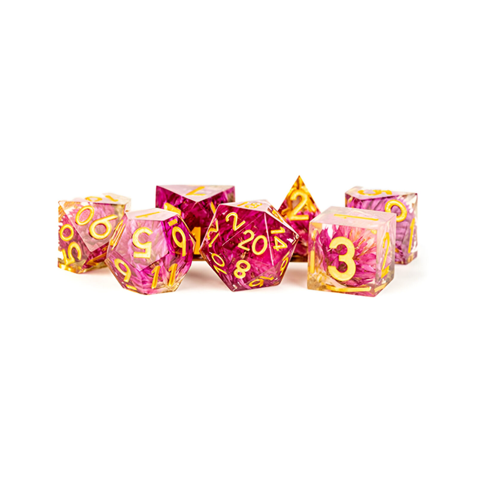 Fanroll – Handcrafted Sharp Edge Resin Dice Set: Thousand Day Red