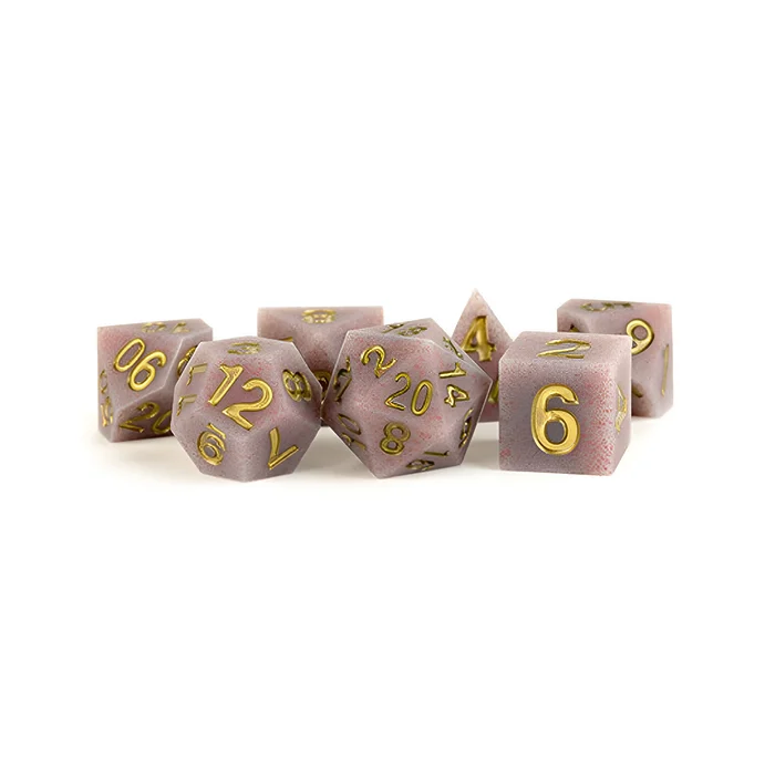 Fanroll – 16mm Sharp Edge Silicone Rubber Poly Dice Set: Volcanic Soot 4