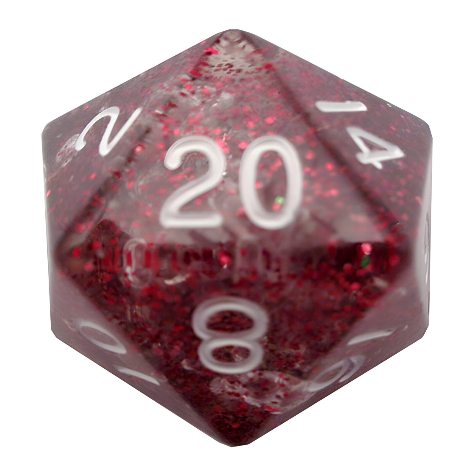 Fanroll – 35mm Mega Acrylic D20 – Ethereal Light Purple with White Numbers