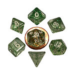 Fanroll – 10mm Mini Polyhedral Dice set – Ethereal Green