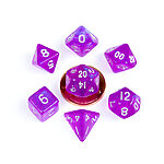 Fanroll – 10mm Mini Polyhedral Dice set – Stardust Purple