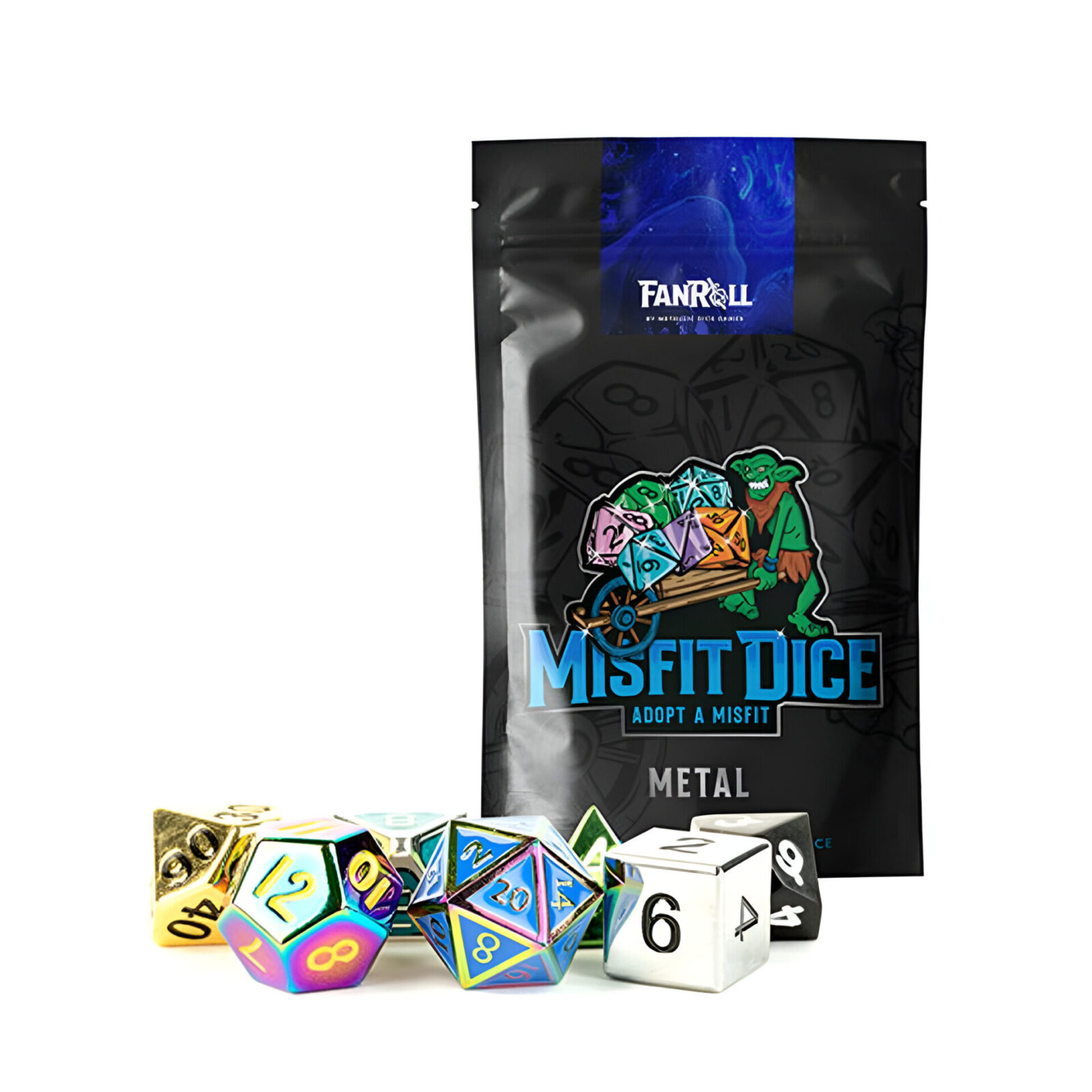 Fanroll – Mystery Misfit Metal Polyhedral Dice Set