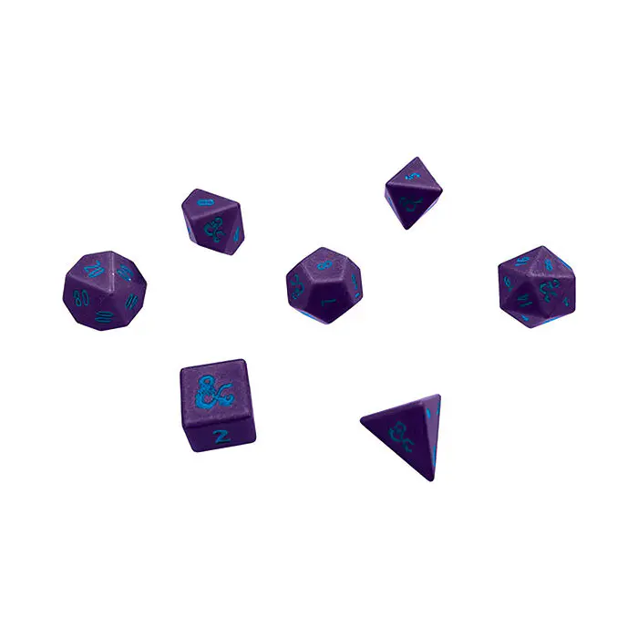 Ultra Pro – Dungeons & Dragons – 7 x RPG Heavy Metal Dice – Phandelver Campaign – Royal Purple and Sky Blue 4