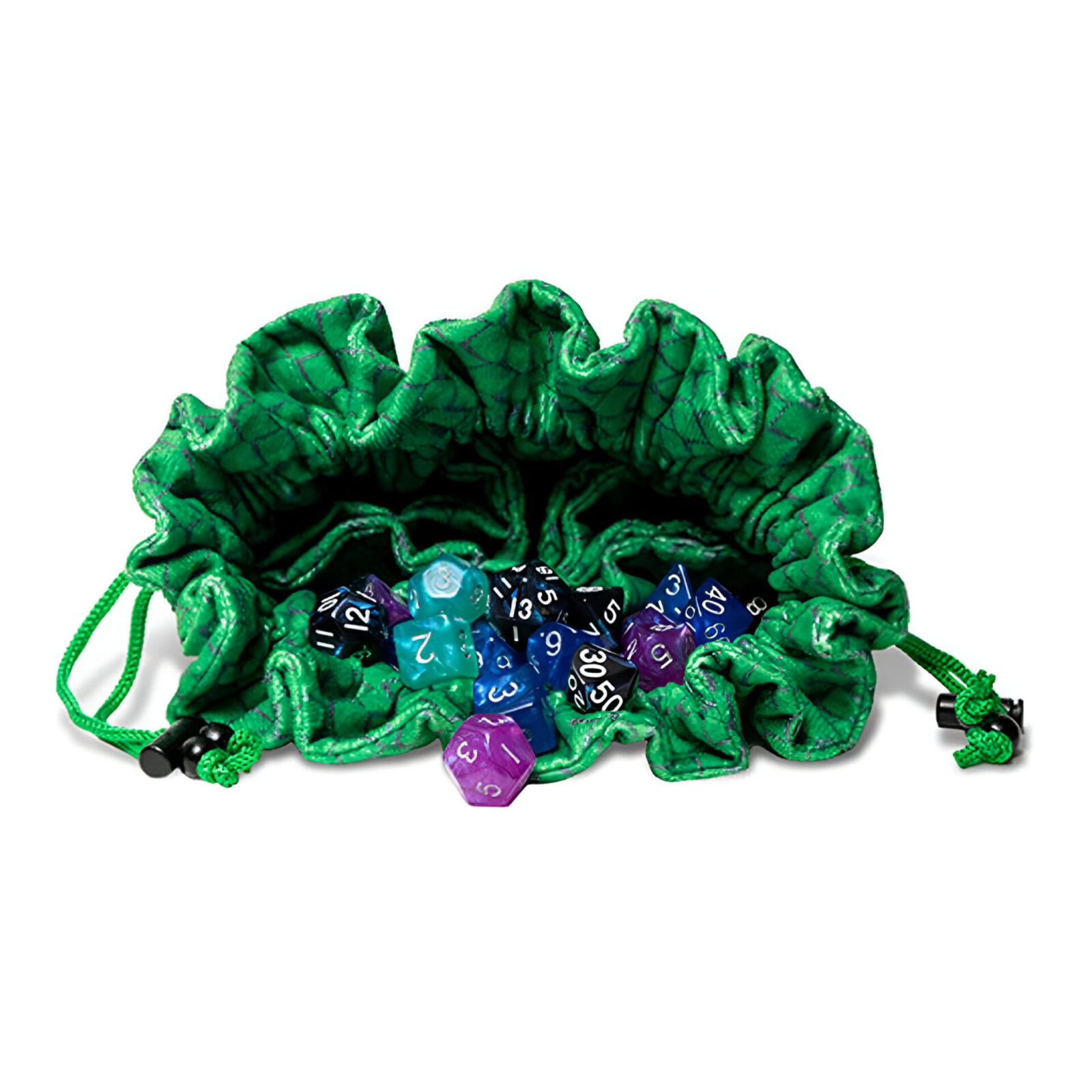 Fanroll – Dragon Storm Velvet Compartment Dice Bag – Green Dragon Scales