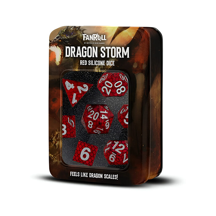 Fanroll – Dragon Storm Silicone Dice Set – Red Dragon Scales