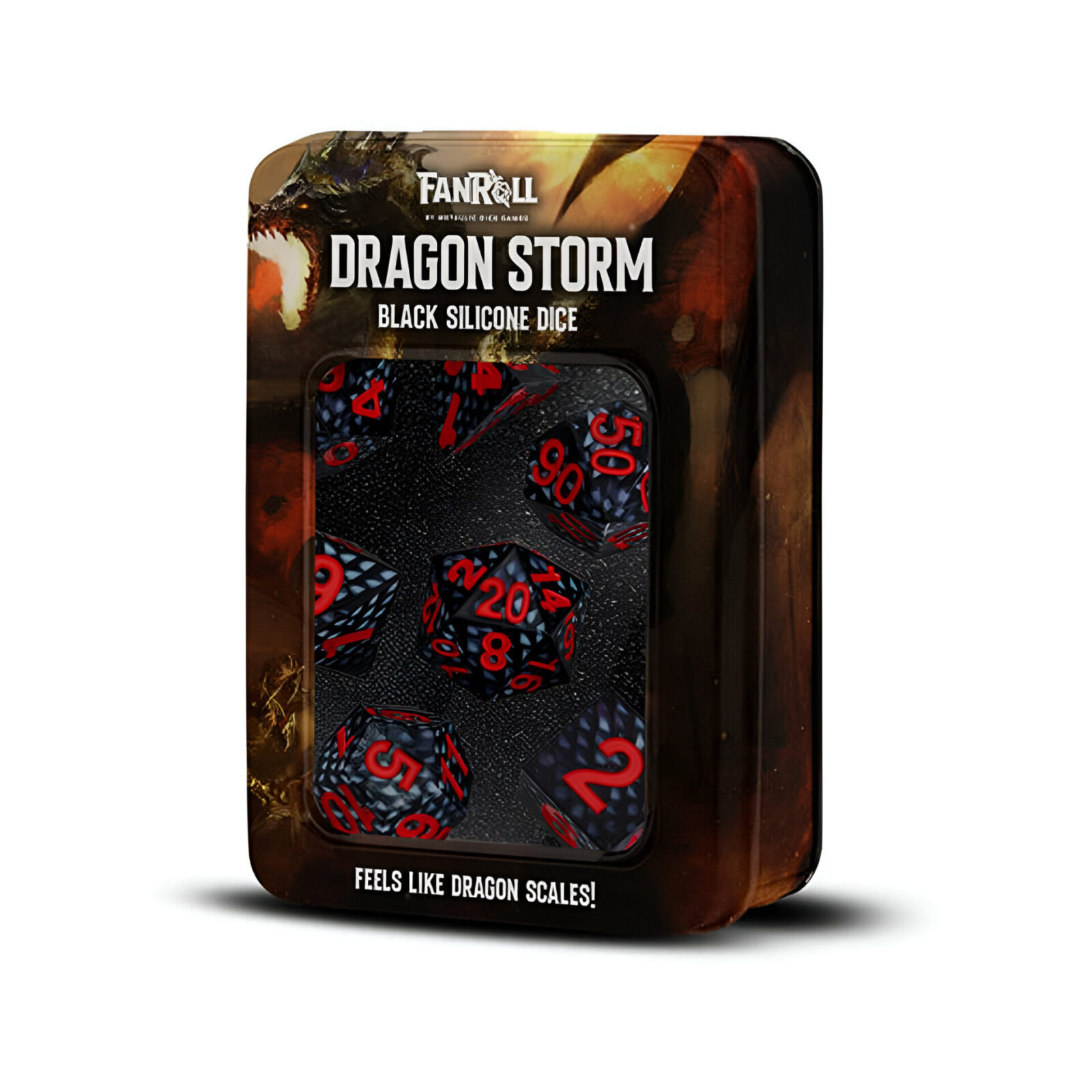 Fanroll – Dragon Storm Silicone Dice Set – Black Dragon Scales