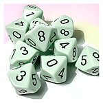 Chessex – Opaque Pastel D10 10 Dice Set – Green/Black