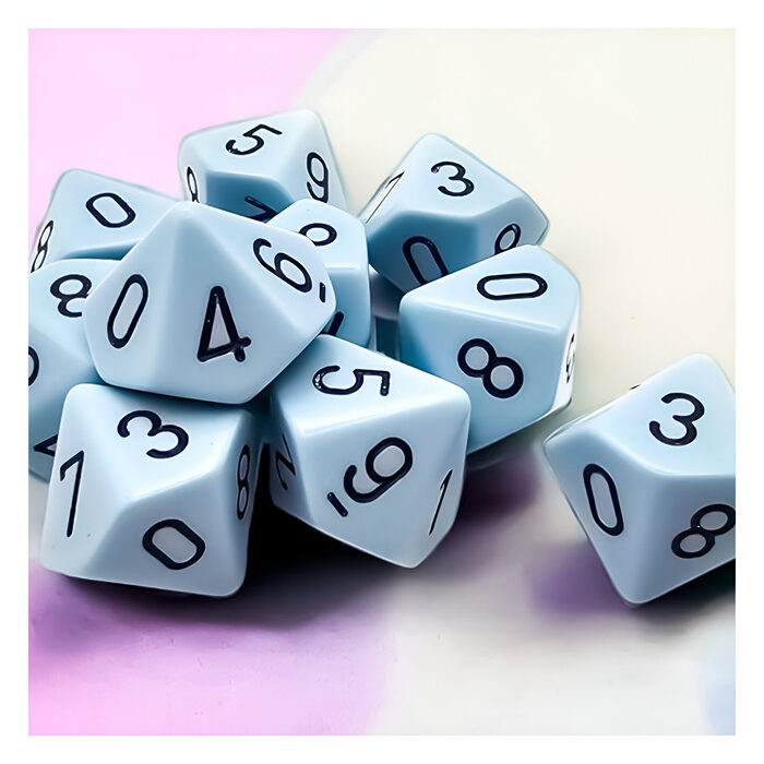 Chessex – Opaque Pastel D10 10 Dice Set – Blue/Black