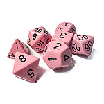 Chessex – Opaque Pastel Polyhedral 7 Dice Set – Pink/Black