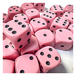 Chessex – Opaque Pastel 12mm D6 Dice Block – Pink/Black